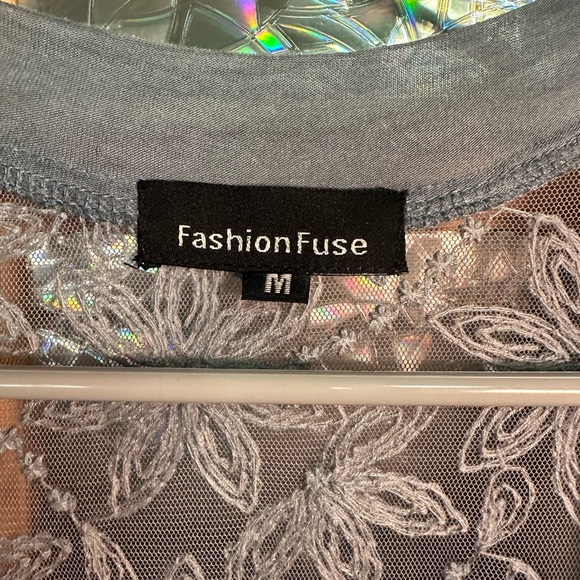 Fashion Fuse Sz M Floral Lace Tank / Blouse Whimsigoth CottageCore Boho Vibes - Picture 3 of 3